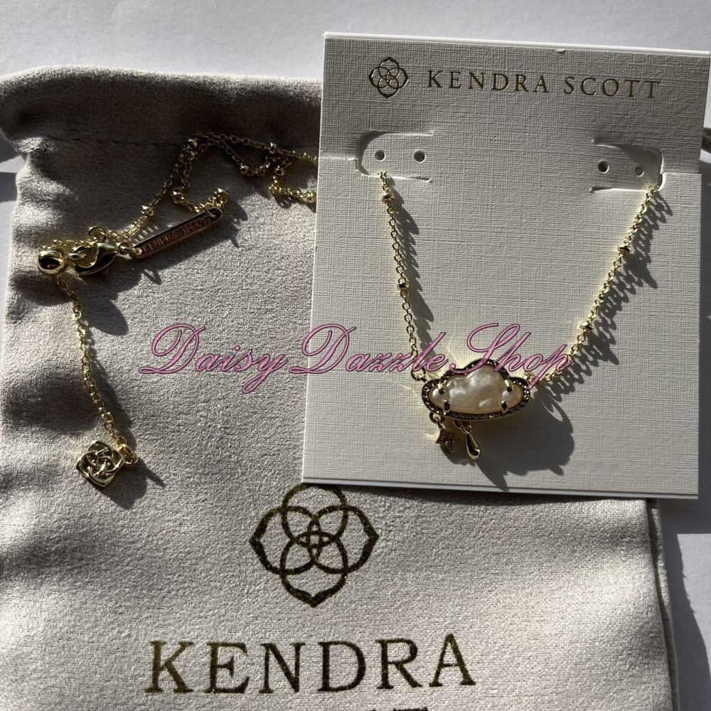✨New Kendra Scott Celeste Cloud Gold Short Pendant Necklace 🌧️ - Picture 3 of 7